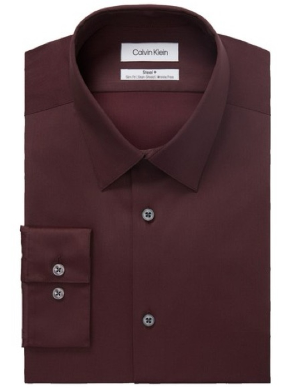 Men’s Calvin Klein Burgundy Dress Shirt Longsleeve Slim Fit Stretch XL